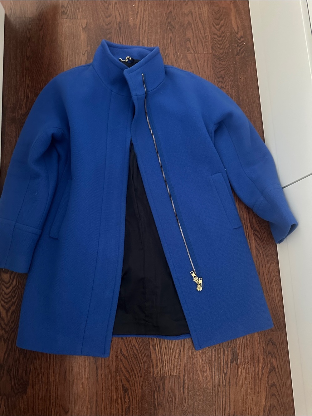 J. Crew Bright Blue Stand-Collar Zip Coat